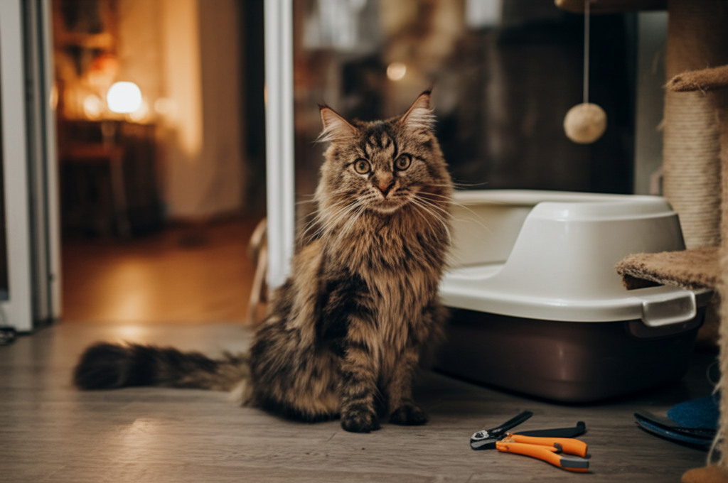 Chăm sóc móng và khay cát cho Mèo Maine Coon kích thước “ngoại cỡ”: Hướng dẫn toàn diện