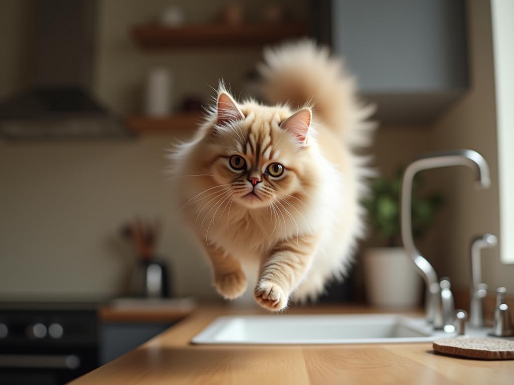 Huấn luyện mèo Ba Tư không nhảy lên bếp hay bàn ăn