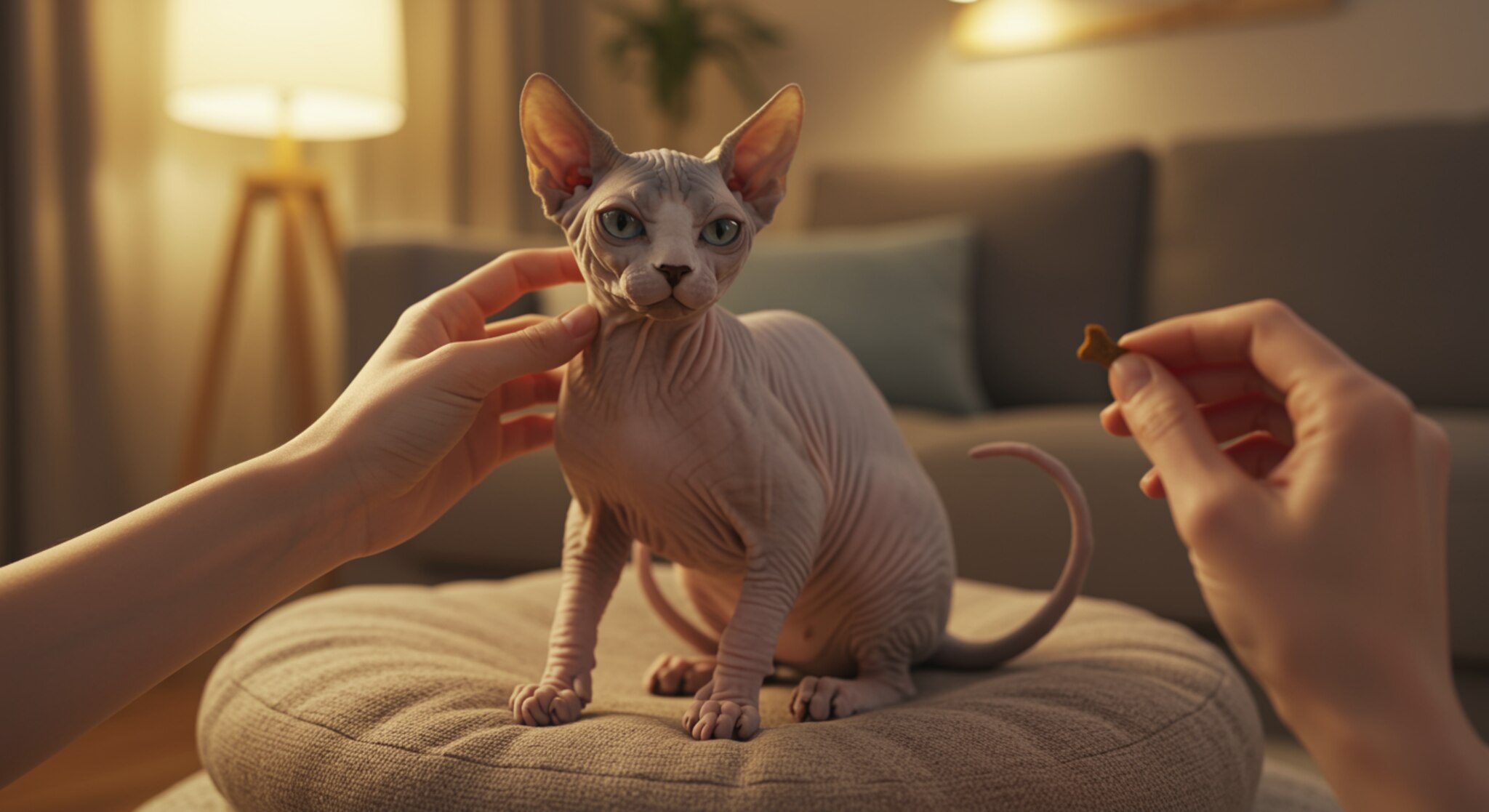 Mèo Sphynx – Cách huấn luyện để giảm hành vi cắn và tăng cường sự thân thiện
