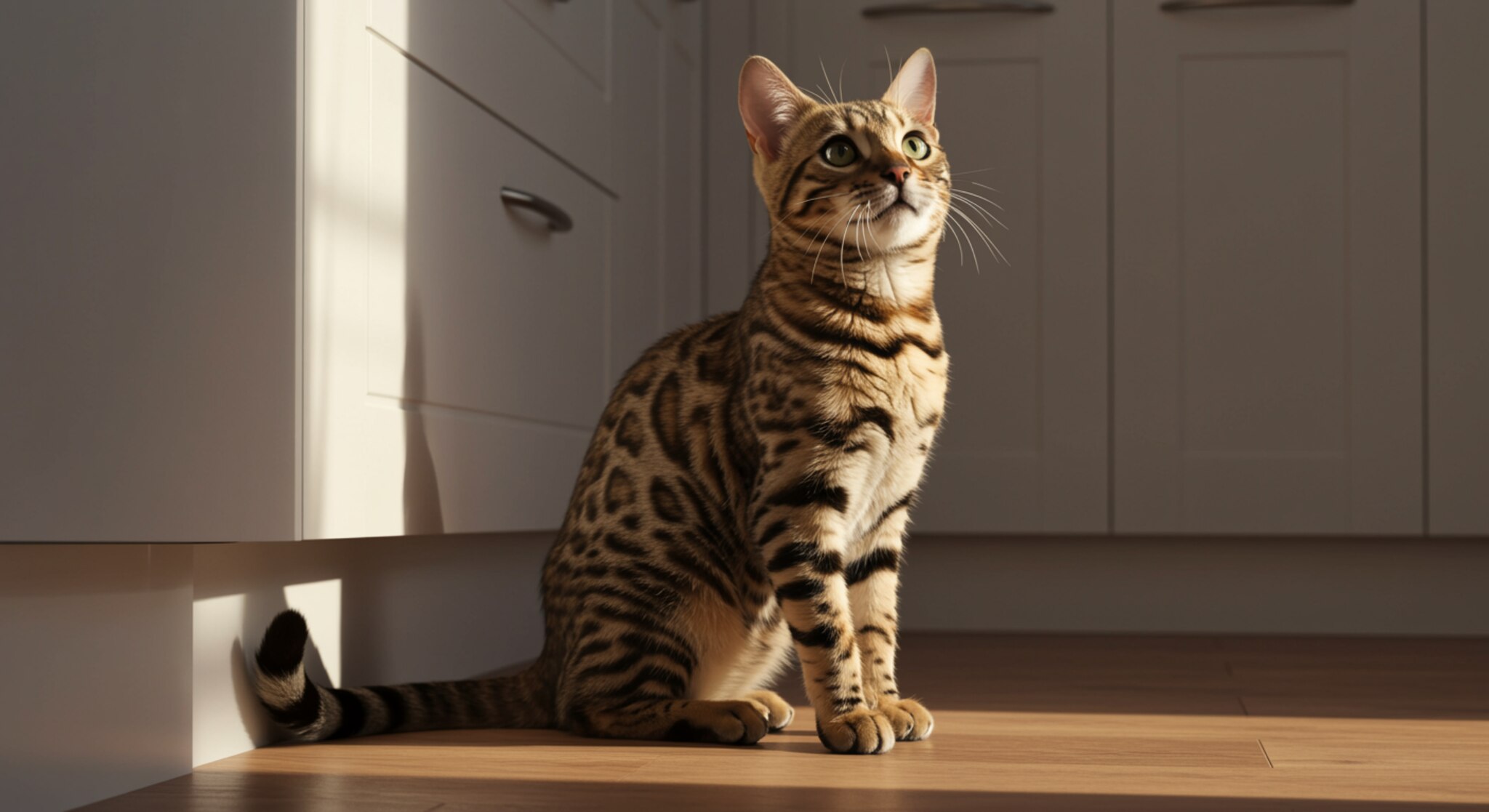 Dạy mèo Bengal không nhảy lên kệ bếp