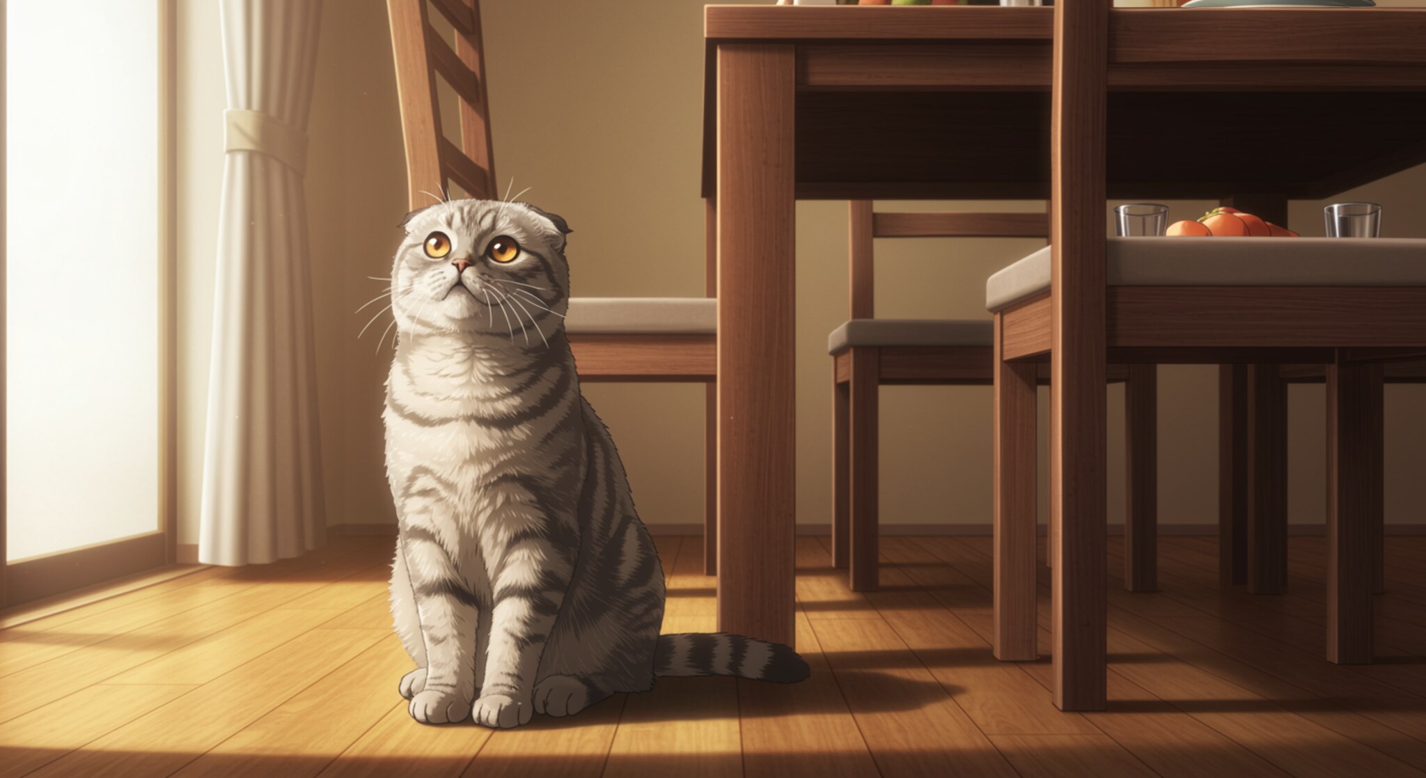 Huấn luyện mèo Scottish Fold không nhảy lên bàn ăn