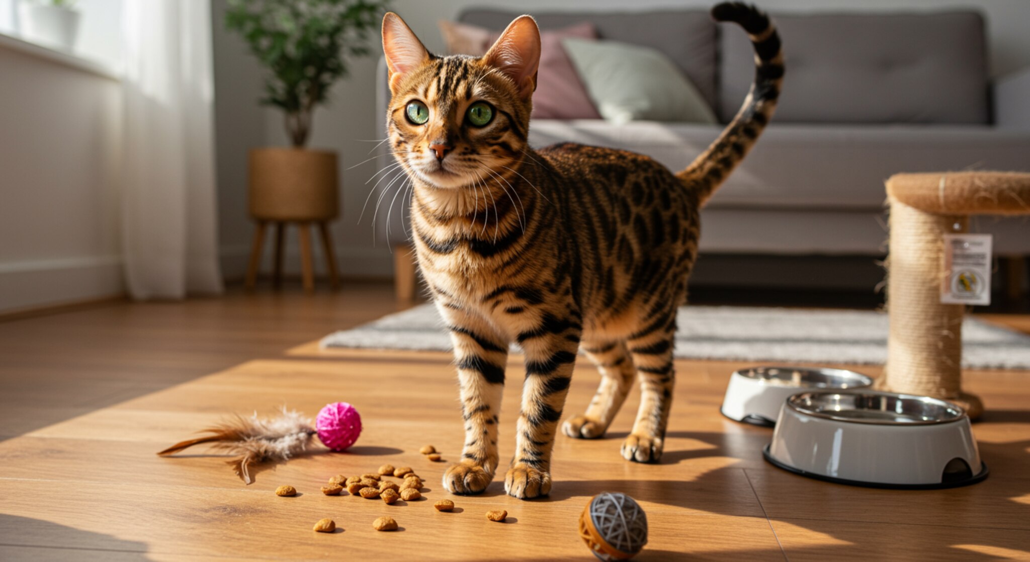 Chế độ dinh dưỡng và vận động cho mèo Bengal