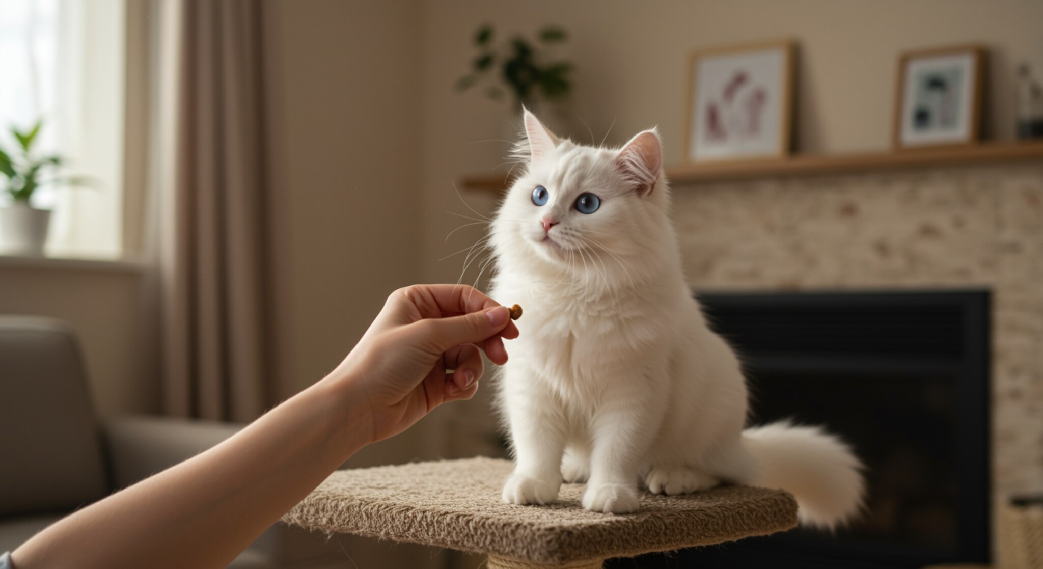 Mèo Turkish Angora – Phương pháp huấn luyện để giảm hành vi leo trèo quá mức