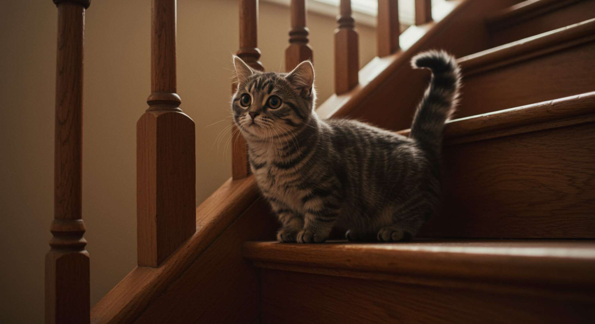 Mèo Munchkin Có Nên Leo Cầu Thang?