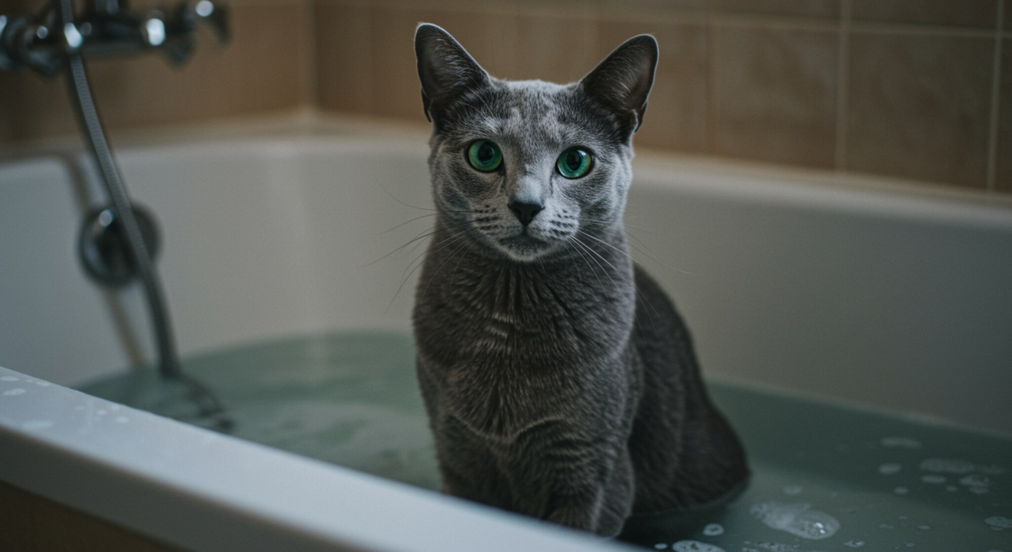 Mèo Russian Blue Có Cần Tắm Không? Nếu Có, Thì Như Thế Nào?