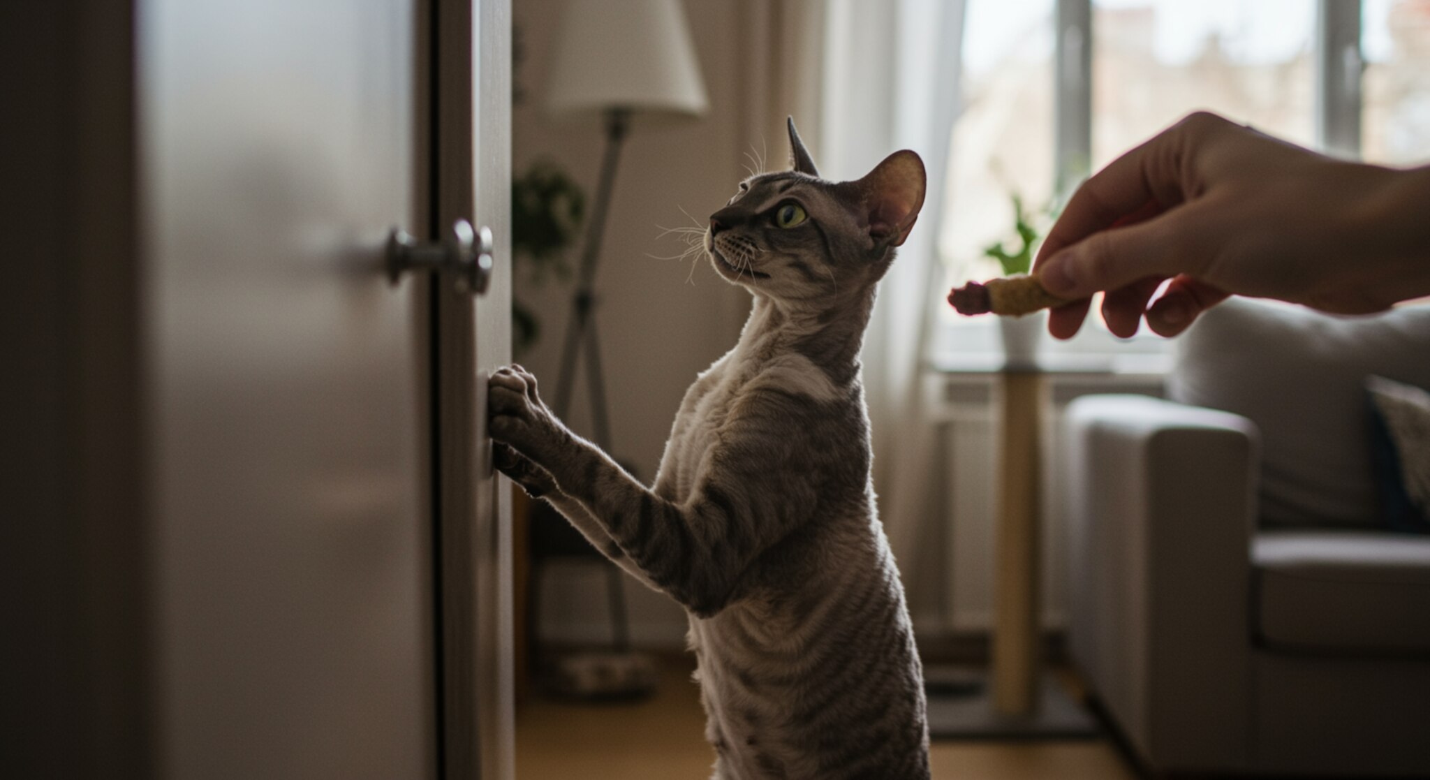 Dạy Mèo Cornish Rex Không Leo Vào Tủ Quần Áo