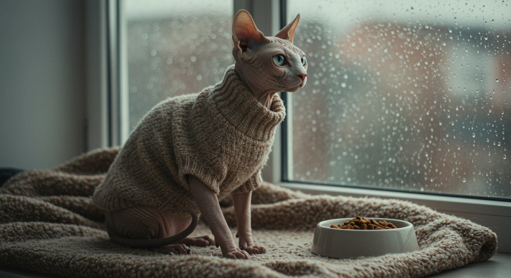 Tăng Cường Sức Kháng Cho Mèo Sphynx Vào Mùa Mưa