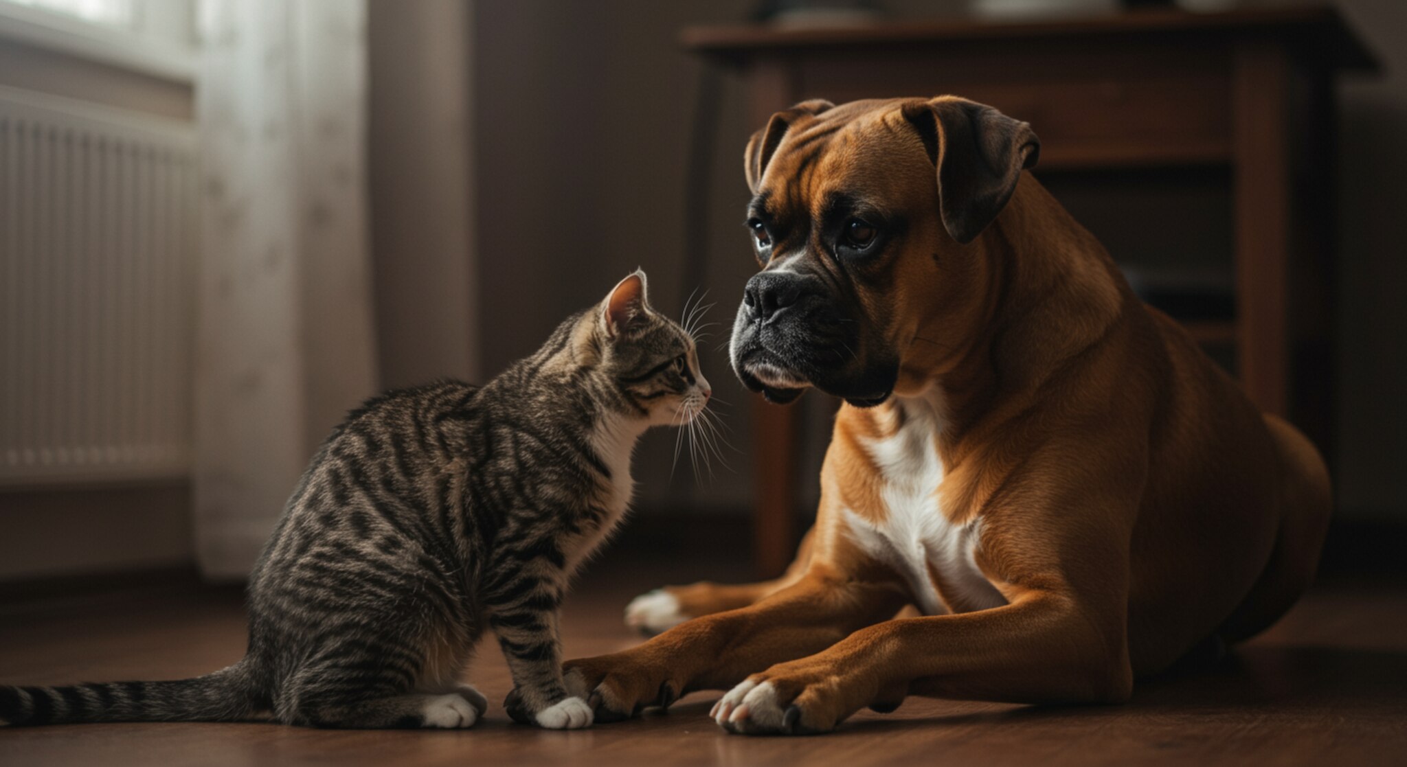 Chó Boxer Và Cách Dạy Chơi Dịu Dàng Với Mèo Trong Nhà