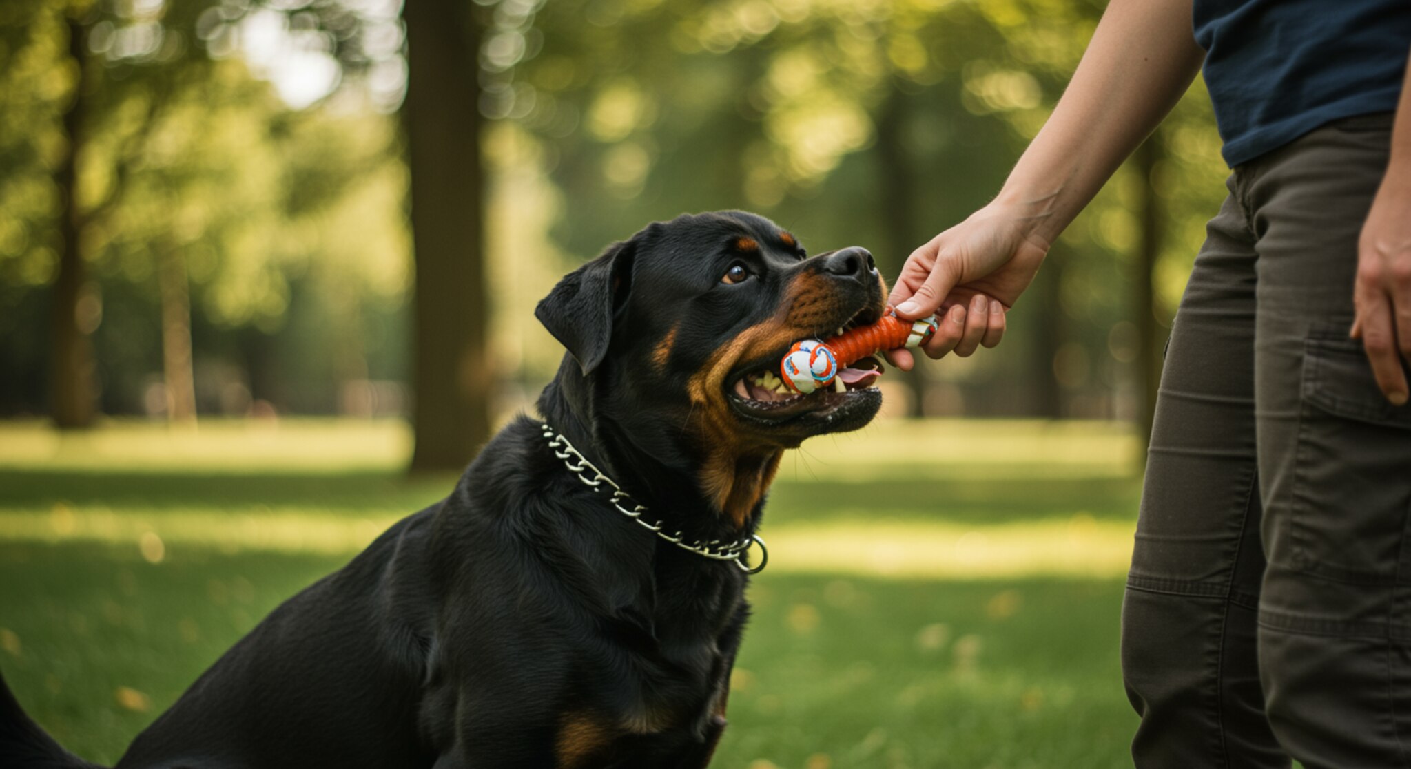 Làm Sao Để Chó Rottweiler Không Cắn Khi Đang Chơi Hăng Say?