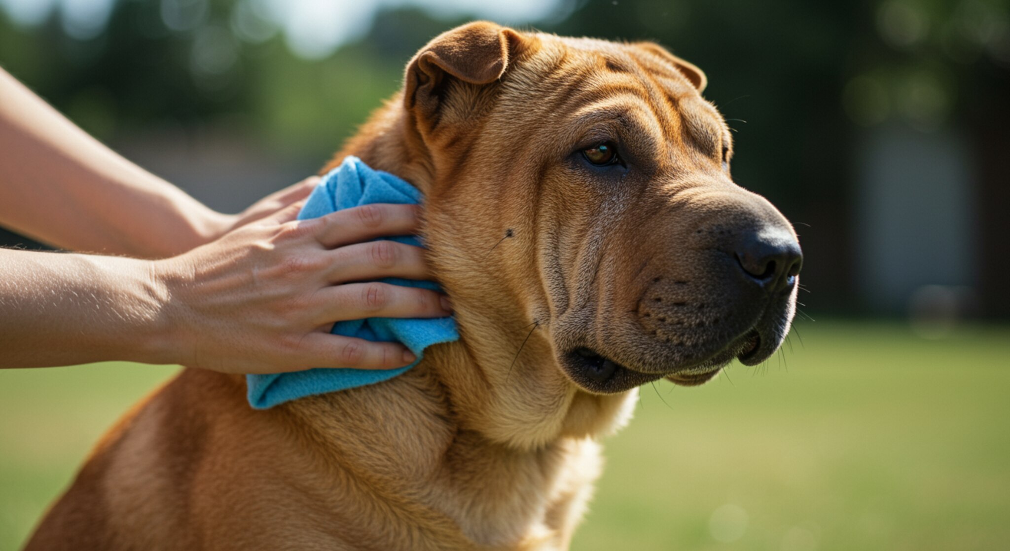 Chăm Sóc Da Nhăn Cho Chó Shar Pei Trong Mùa Hè